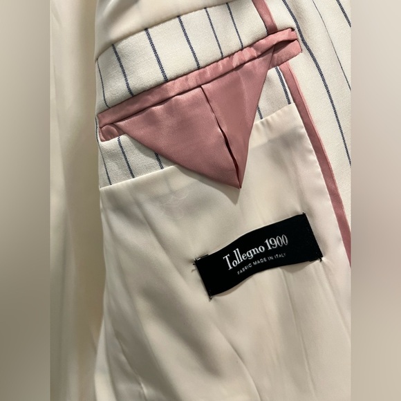 J. CREW Collection classic blazer ivory pinstripe Italian wool Sz 2 NWT $375 - Picture 12 of 16